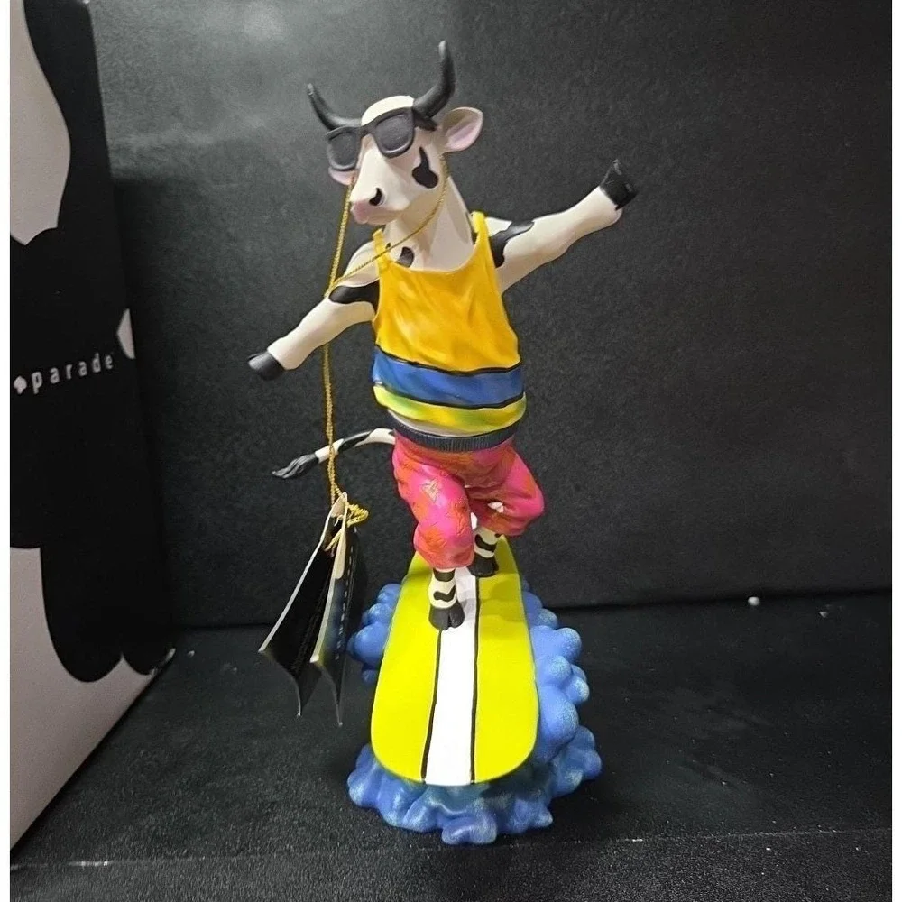 Cow Parade Cowabunga Surfer Cow Figurine, Westland Giftware, #7253, Box & Tag